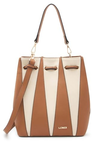 L.CREDI Handtasche Umhängetasche Raisa Hobo Bag Cognac braun