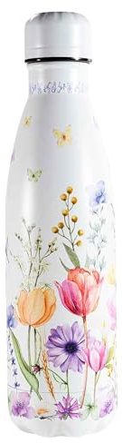 Bouteille Isotherme 500ml Double Paroi - Gourde Acier Inoxydable Motif Floral - Garde 12h Chaud/24h Froid - Étanche & Réutilisable - Idéal Sport, Bureau, Voyage, Randonnée, Sorties