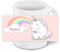 Tasse mit Namen Regina und süßem Motiv - Einhorn mit Donut und Regenbogen - für Mädchen | Motiv-Tasse | Namenstasse