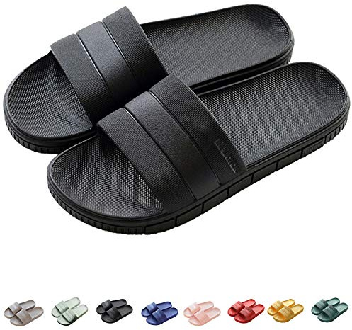 INFLATION Sommer Streifen Hausschuhe Indoor-Haus Anti-Rutsch Dusche Badeschuhe Schlappen rutschfest Pantoffeln Gartenschuhe Home Slippers Damen Plastik Schuhe Sandaeln 7 Farben
