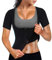 Bingrong Damen Sauna Effekt Anzug Fitness Taille Waist Trainer Neopren Shirt Top für Sport Workout Korsett Heiße, L, Schwarz
