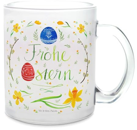 Mr. & Mrs. Panda Teetasse Ostern Frohe Ostern - Ostergeschenke, Osterdeko, Geschenk, Osterdeko, Ostergrüße, Teebecher, Glas Teetasse, Osterhase,