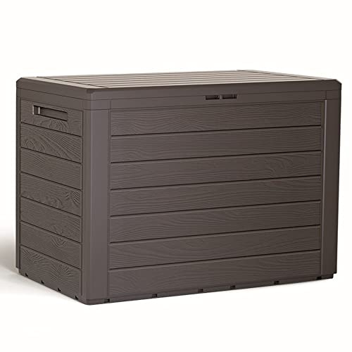 PROSPERPLAST Boîte à jardin 190L plastique ocre foncé Woodebox 78 x 43,3 x 55 cm
