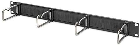 Digitus Cable Management Panel with Steel Rings and Brush Strip for 482.6 mm (19) Cabinets, 1U