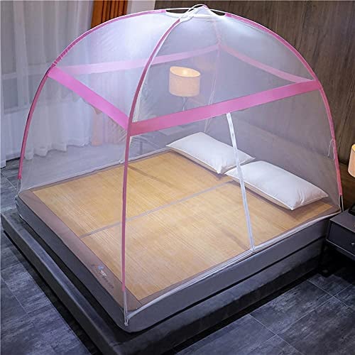 Pop Up Moskitonetz,180x200cm,Moskitonetz Bett für Doppelbett Einzelbett,Portable Faltbare Zelt Travel Bettnetz,Doppeltür Reißverschluss Bettnetz,Anti Mosquito Bites,für Heim Outdoor
