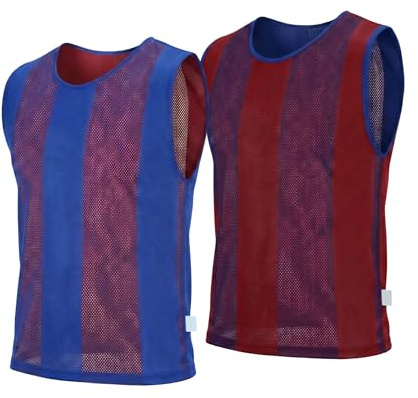10 Stück Wende-Trainings-Lätzchen für Fußball, Hockey, Netball, Outdoor-Sportaktivitäten, doppelseitig, zweifarbig, Junior Jugendliche Erwachsene Größen Unisex, T-Shirts, Mesh Jersey