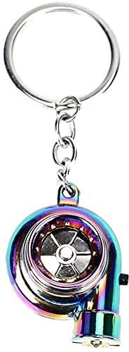 LATRAT Turbo Flip Flop Schlüsselanhänger mit drehendem Verdichterrad, Spinning Modell Turbine Turbolader Ring Key Turbo Shaped Anhänger Schlüssel Schlüsselanhänger Turbolader