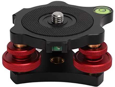 LP-64 Nivellierbasis, Multidirektionale Justage-Aluminiumlegierung Dreifach-Rad-Nivellier-Wasserwaage Durable Black für Kugelkopf für SLR-Kamera
