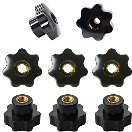 Sterngriffmutter M10, 8 Stück M10 x 40mm Sternschraube, Innengewinde Klemmknopf, Sternform Kopf Klemmmutter Schwarz, für Werkzeugmaschinen, Mechanische Geräte, Möbeldekoration