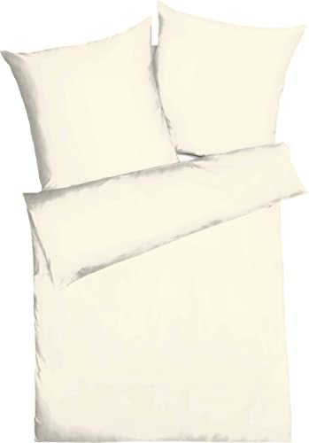Kaeppel Mako Satin Bettwäsche Uni Champagner 1 x 80x80 + 1 x 155x220 cm