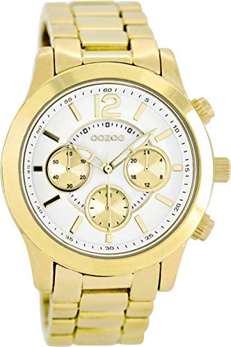 Oozoo Damenuhr mit Metallband 40 MM Weiß/Goldfarben C8412