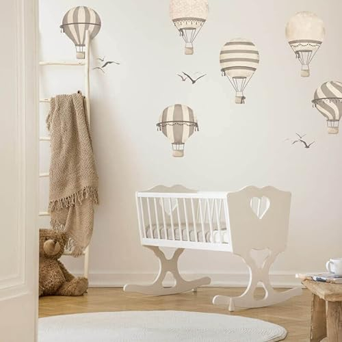 INSPIO Wandtattoo Heißluftballons in neutralen Farbtönen