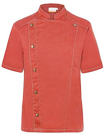 Karlowsky Herren Kochjacke Jeans-Style Kurzarm Druckknöpfe Stehkragen 65% Polyester/35% Baumwolle