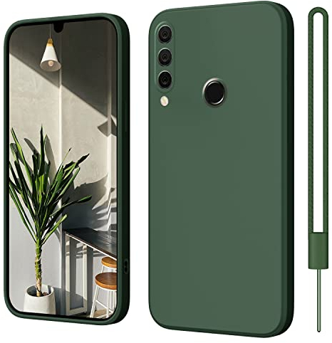 Huawei P30 Lite Hülle Silikon Case, ElestBela Hanyhülle Huawei P30 Lite Case Ultra Dünn mit Microfiber, Kameraschutz und Bildschirmschutz, Kratzfeste Hülle für Huawei P30 Lite Dunkel Grün