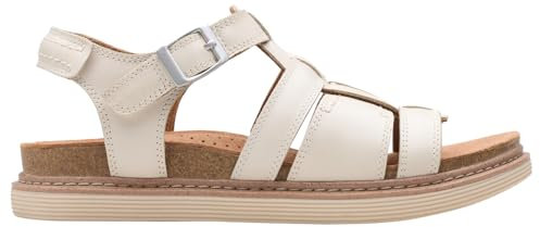 Clarks Arwell Sun, Sandalia Mujer, Cream Leather, 42 EU