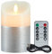 Wiederaufladbar LED Kerzen, LED Kerzen Aufladbar, LED Kerzen Aufladbar mit USB Kabel, Silberne LED Kerzen mit Fernbedienung&Timer Funktion, Flammenlose Kerzen für Weihnachten Dekoration-10cm