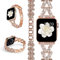 Miimall Bracelet pour Apple Watch 42mm (Series 10) 41mm 40mm 38mm Femme, Bracelet de Remplacement à Longueur Réglable en Zinc Incrusté de Diamants pour iWatch Series 10 9 8 7 6 SE 5 4 3 2 1 (Or rose)