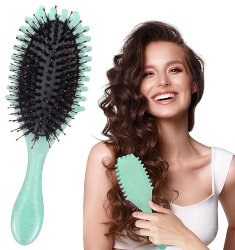 Pipihome Curly Hair Brush, Lockenbürste, Denman Brush für Curly Hair, Curl Define Styling Brush, Bürste für Locken, Halt Haargummi, Volumen Haargummi