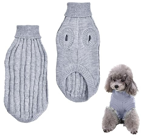 Haustier Pullover Rollkragen, Hundepullover Weste, Winter Warmer Hund Katzenpullover Kleidung, Niedlicher Strick Hundepulli, Weich Haustiermantel für Kleine Hunde Welpen und Katzen (M)
