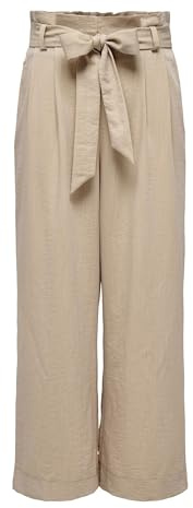 ONLY Damen Onlmarsa Solid Paperbag Pant WVN Noos, Safari/Detail:Melange, XL