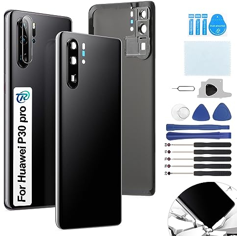 RongZy Ersatz für Huawei P30 Pro Backcover Akkudeckel batterietür Gehäuse Rückseite mit Tool kit (Schwarz)