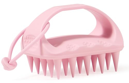 Vinabo Massaggiatore Cuoio Capelluto Silicone Morbido, Spazzola per Shampoo Capelli, Stimola la Crescita dei Capelli, Spazzola Cuoio Capelluto per Massaggio della Testa - Rosa