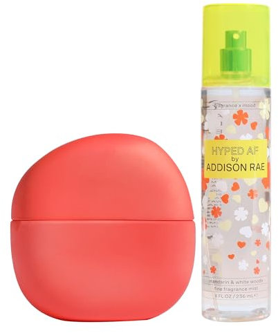 Addison Rae Fragrance Hyped - Mood-Boosting Fragrance Gift Set for Women - Mandarin and Blood Orange Notes - Eau de Parfum and Body Spray - 2 pc