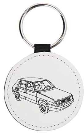 La Ruotante Porte-clés rond adapté pour voiture de rythme vintage vintage, Blanc, Taille Unique
