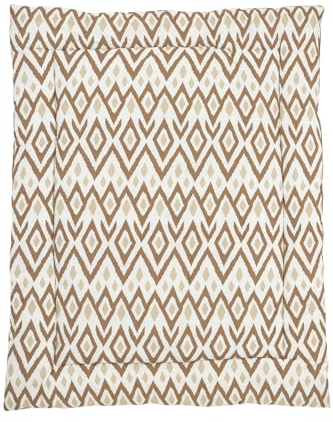 Meyco Ikat laufgittereinlage Alfombrilla para Parque Infantil, 100% algodón, Arena/Caramelo, 80 x 100 cm
