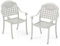 GOPLUS Gartenstuhl 2er Set, Balkonstuhl aus Aluminiumguss bis 165kg belastbar, Bistrostuhl stapelbar mit Rückenlehne & Armlehne, Essstuhl wetterfest mit elegantem Hohlmuster für Balkon Hof (Weiß)
