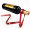 Shop-UP! Porte-bouteille à vin effet ruban en acier, présentoir classique (rouge)