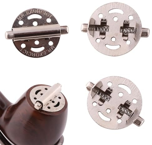 ATJOGWIN 4 Stück tabakpfeife Metall Pfeifendeckel mit Feder für 13-20 mm Innendurchmesser