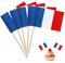 Catelves 100 Stück Frankreich Flagge Zahnstocher,Frankreich Deko Zahnstocher Holz,Frankreich Zahnstocher Cupcake Toppers Stick für Cake Obst Cocktail Zubehör