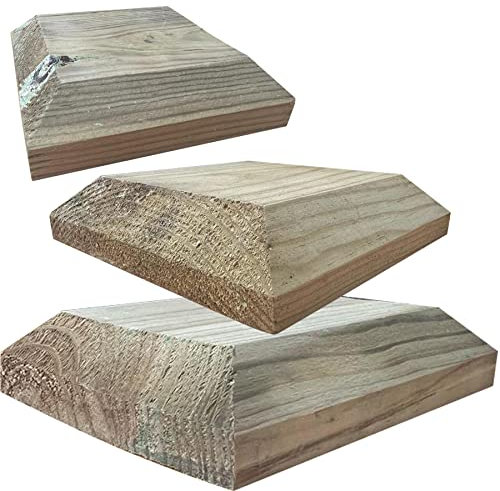 Wooden Fence Post Caps Capping Protection for [ 3 x 3 (75mm x 75mm) / Pack of 6] These are Pressure Treated, Tanalised and offer an over hang on these Posts giving better Protection