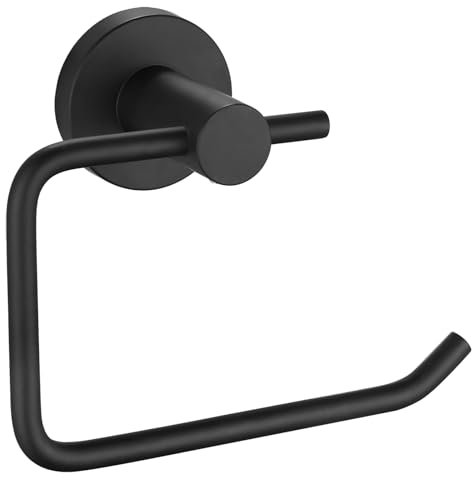 Katezon Toilet Paper Holder, Premium 304 Stainless Steel Rustproof Wall Mounted Toilet Roll Holder for Bathroom, Kitchen, Washroom (Matte Black)