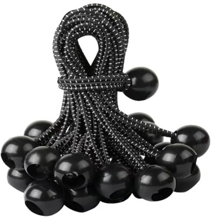 F Fityle 20 -fache Ball Bungee -, schwere Verschleiß resistente praktische Baldachin -Planenbälle, Bungee -Kugeln für Außenmarkierungsstangen im Freien, Schwarz