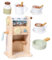 TOYANDONA Wooden Toy Coffee Machine Boys and Girls Playset Educational Simulation Kitchen Toy