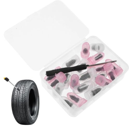 QEQSHQO Kit Antipinchazos 40 Piezas para Coche y Moto, Scooter, 4x4 con Tornillos de Goma y Destornillador para Reparación de Neumáticos Sin Cámara