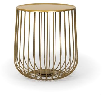Dublino Premium Couchtisch aus Metall - Puro | Gold | rund | Beistelltisch im edlen Design | Ø 36,5 cm | Höhe 41 cm | ideal für stilvolle Wohn- und Lounge-Bereiche