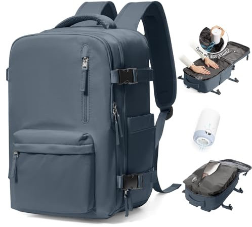 BJLFS Bagage Cabine 40x30x20 Ryanair Wizzair sous vide Femme Sac à Dos Voyage Cabine Avion 45x36x20 pour Easyjet Bagage à Main Sac à dos pour ordinateur 14 pouces Femme