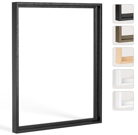 Schattenfugenrahmen Hanni 80x160cm Schwarz (matt lackiert) Selbstmontage Bausatz DIY
