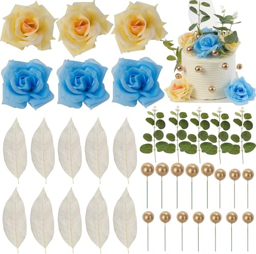 VOKABY Tortendeko Blumen,Boho Torten Deko,Cake Topper für Geburtstag,Hochzeitstorte,Taufe,Kommunion,Bankett,Party,Heimdekoration (Flowers B)