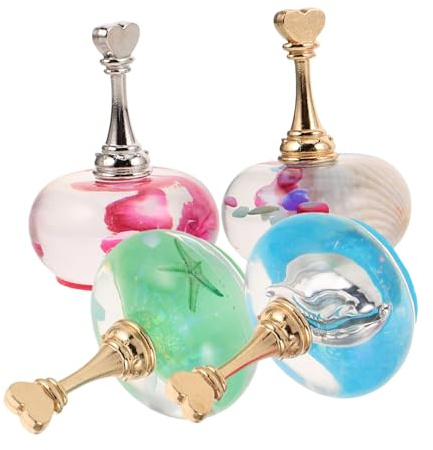 MUCKLILY 4pcs Magnetic Press Nail Stand with Underwater Ice Transparent Shell Design Plastic and Metal Nail Holder for Painting Practice and Display Compatibility for Home and Salon Use