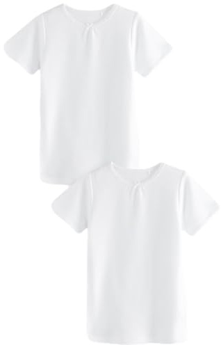 NEXT Mädchen Thermo-T-Shirts mit Schleifenbesatz, 2er-Pack 110-116