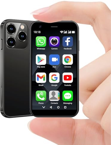 BLKE S 4G Mini-Smartphone, 3,0 HD-Display, Quad-Core Dual-SIM, 3+32 GB, 2000 mAh Entsperrtes Kinderhandy, Taschenformat Studententelefon, Touchscreen-Kleinsmartphone Schwarz