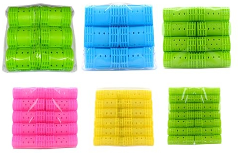 Bosreroy Lockenwickler-Set, 6 Größen, Kunststoff, für langes, feines dickes Haar, Salon oder Zuhause, 56-teilig