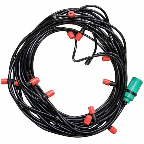 AntDau71 Pulverizador de agua para jardín, 10 m, con 10 boquillas antigoteo, sistema nebulizador para cenador, sombrilla, terraza, sistema de niebla refrescante antimosquitos – CW1022