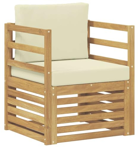 vidaXL Outdoor-Sofa Polyester Weiß und Creme, Moderne Outdoor-Couch, modulare Möbel, wetterfestes Gartenlounge, Bequeme Terrassen-Sitzgruppe