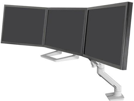 Ergotron HX Triple Monitor Bow Kit - Mounting component (handle, 3 pivots, hinge) for 3 monitors - white - screen size: up to 24
