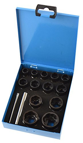 15pc 3/8 1/2 Dr Bolt Nut Twist Socket Wheel Lock Nut Remover Extractor 9-27mm